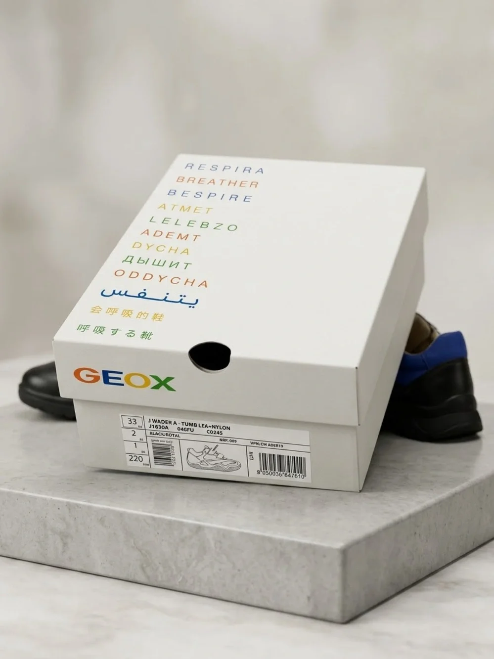 Geox Boys Sneakers (Black/Royal). Model-Wader
